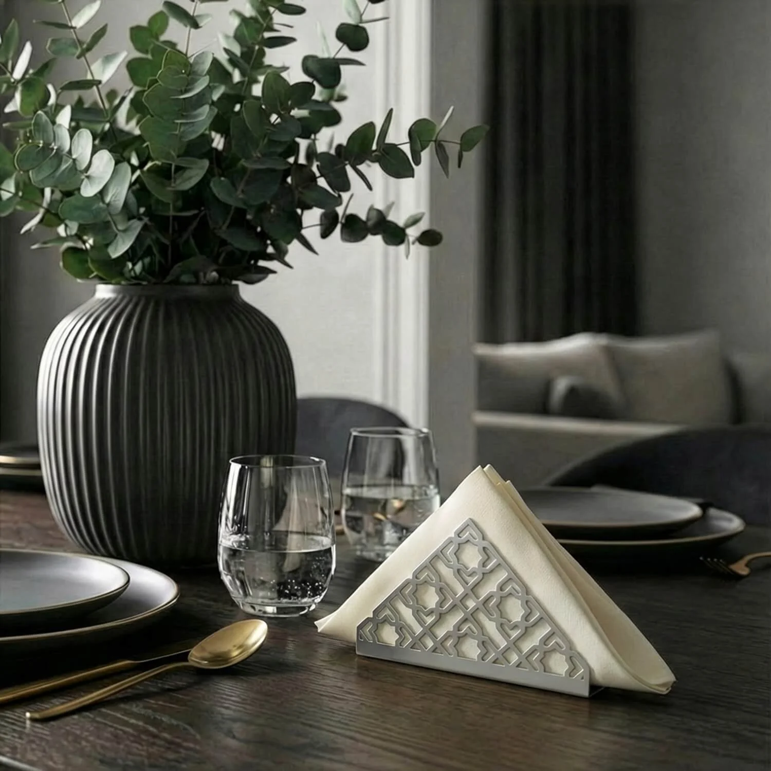 Geometric Islamic Napkin Holder – Metal Iftar Table Decor - Image 14