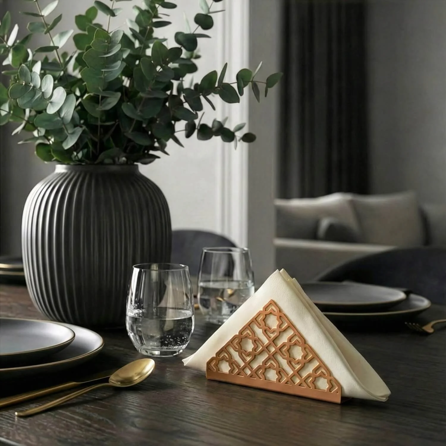 Geometric Islamic Napkin Holder – Metal Iftar Table Decor - Image 16