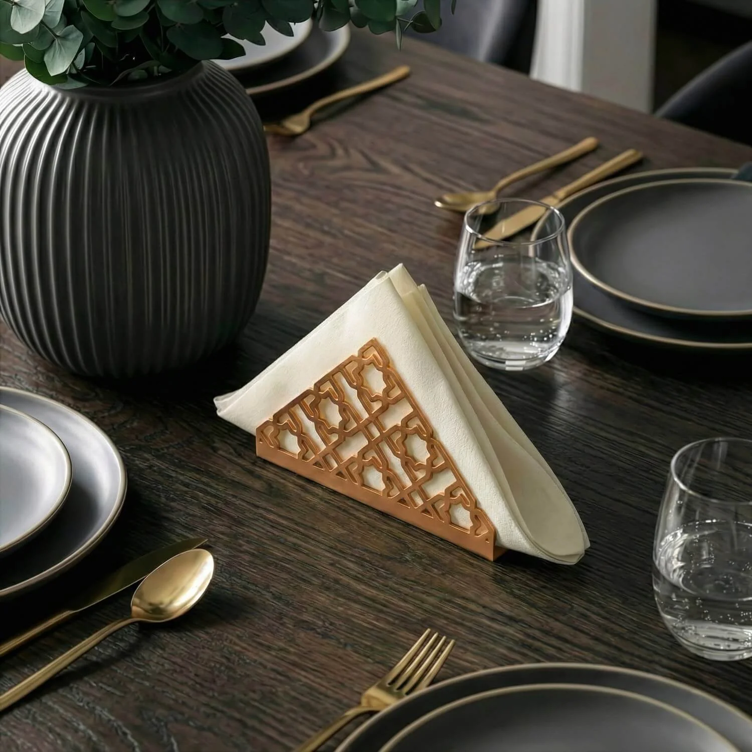 Geometric Islamic Napkin Holder – Metal Iftar Table Decor - Image 6