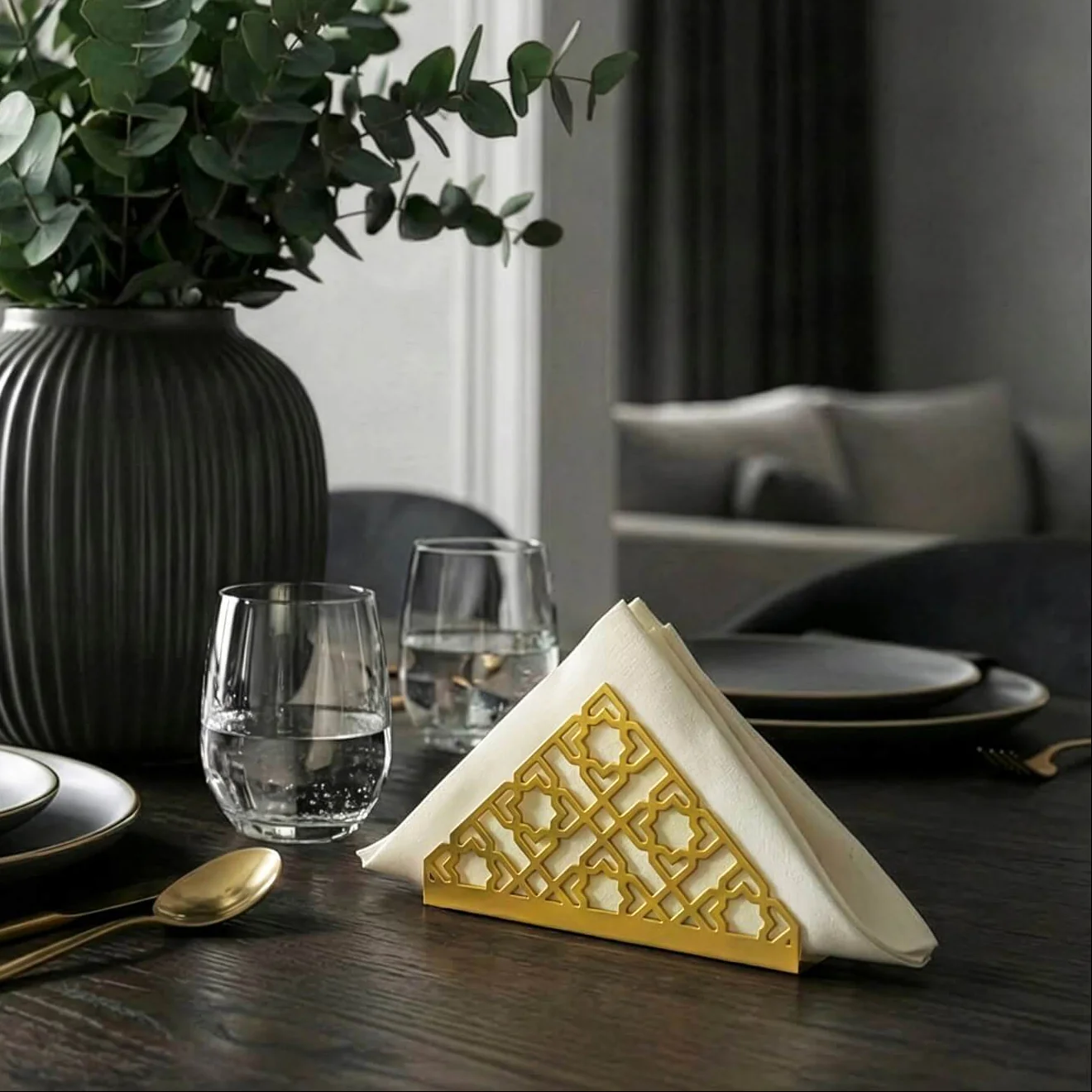 Geometric Islamic Napkin Holder – Metal Iftar Table Decor - Image 9