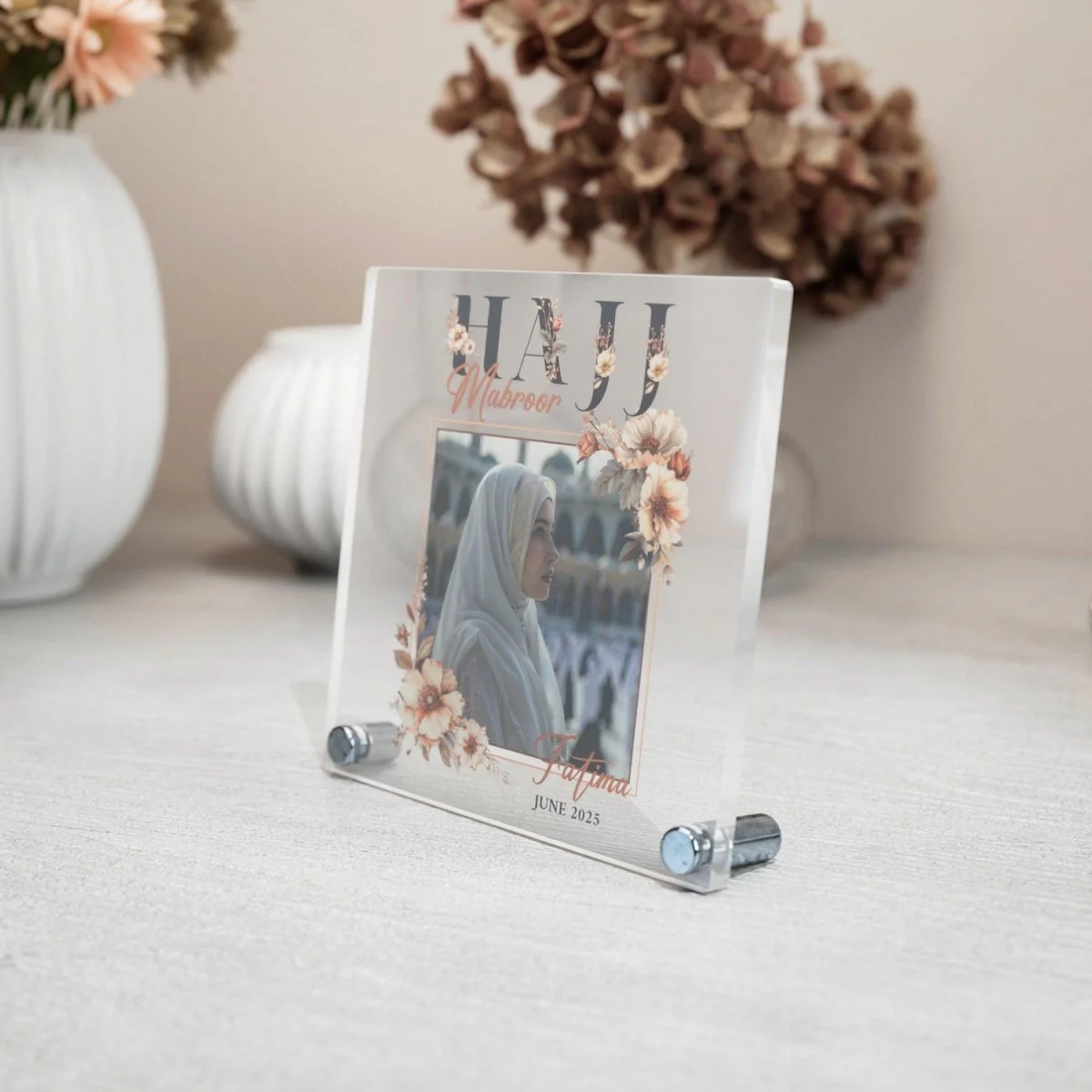 Hajj Mabroor Square Table Decor – Customizable Memory of Hajj - Image 15