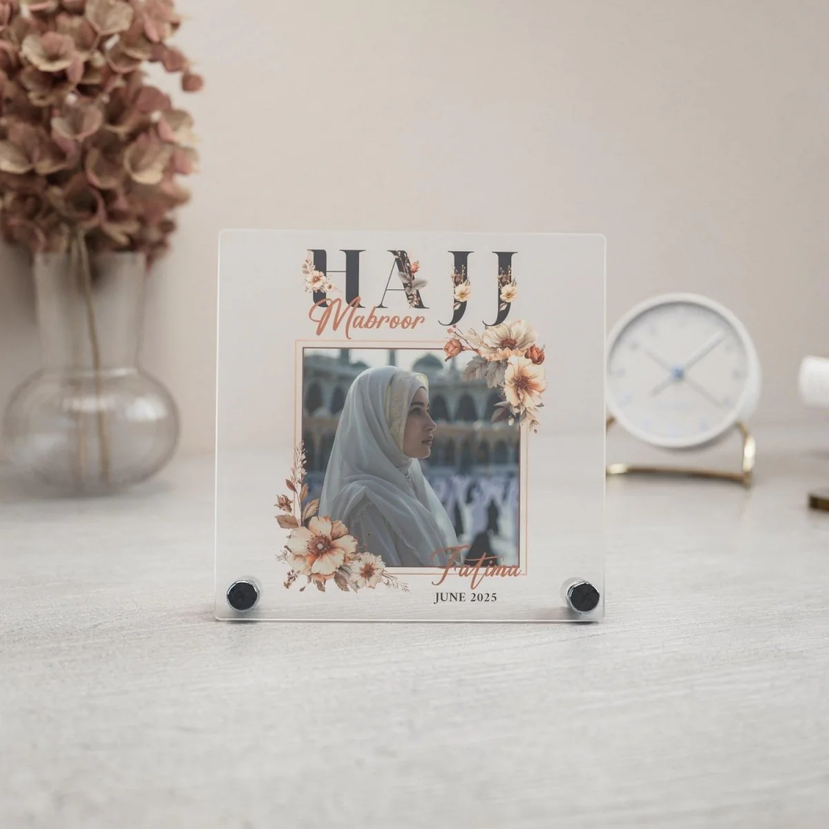 Hajj Mabroor Square Table Decor – Customizable Memory of Hajj - Image 19