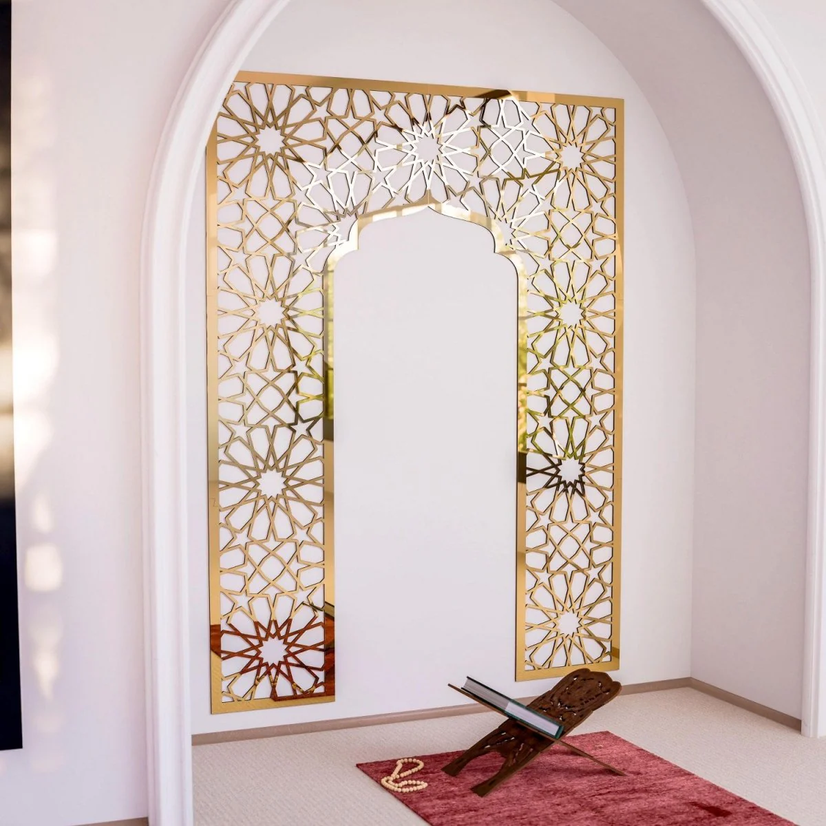 Home Wooden Mihrab - Prayer Room Decor | Islamic Wall Art - Image 11