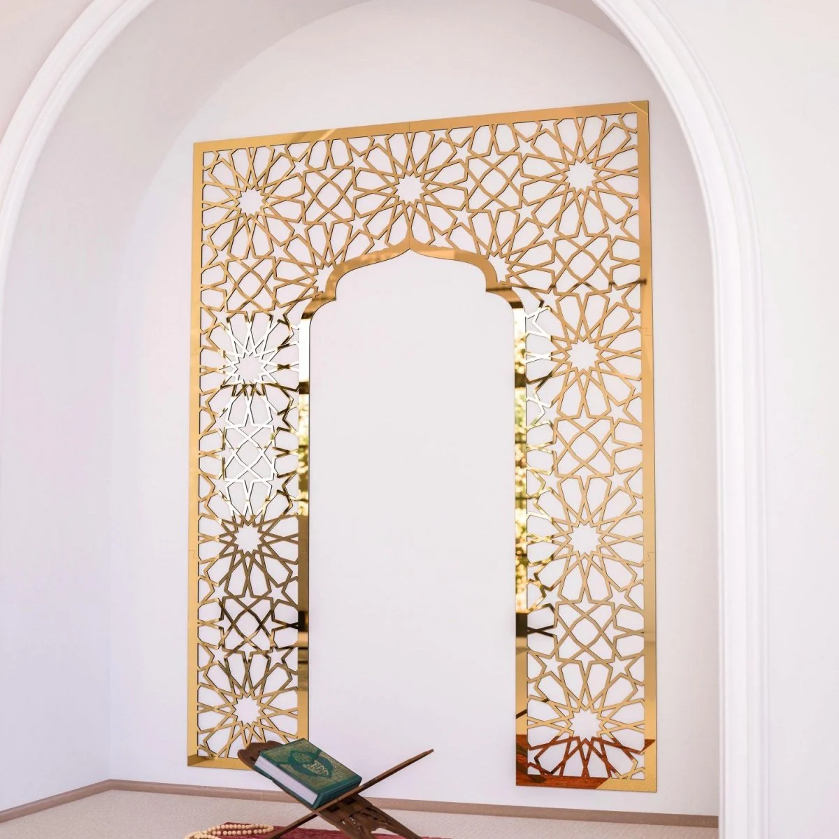 Home Wooden Mihrab - Prayer Room Decor | Islamic Wall Art - Image 12