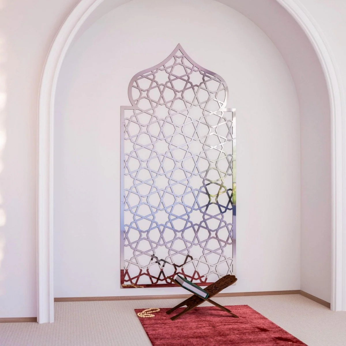 Home Prayer Niche Interior Mihrab - Islamic Gift | 8-Pointed Star Motif - Image 13