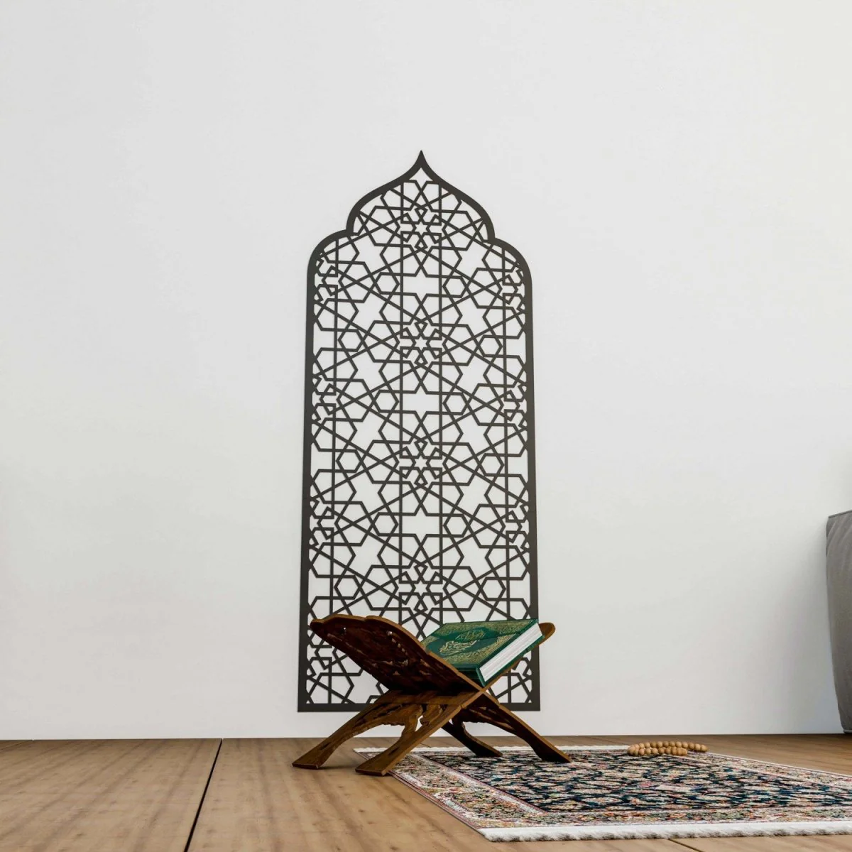 Interior Mihrab Wooden Prayer Niche - Islamic Home Decor | 6-Pointed Star - Image 5