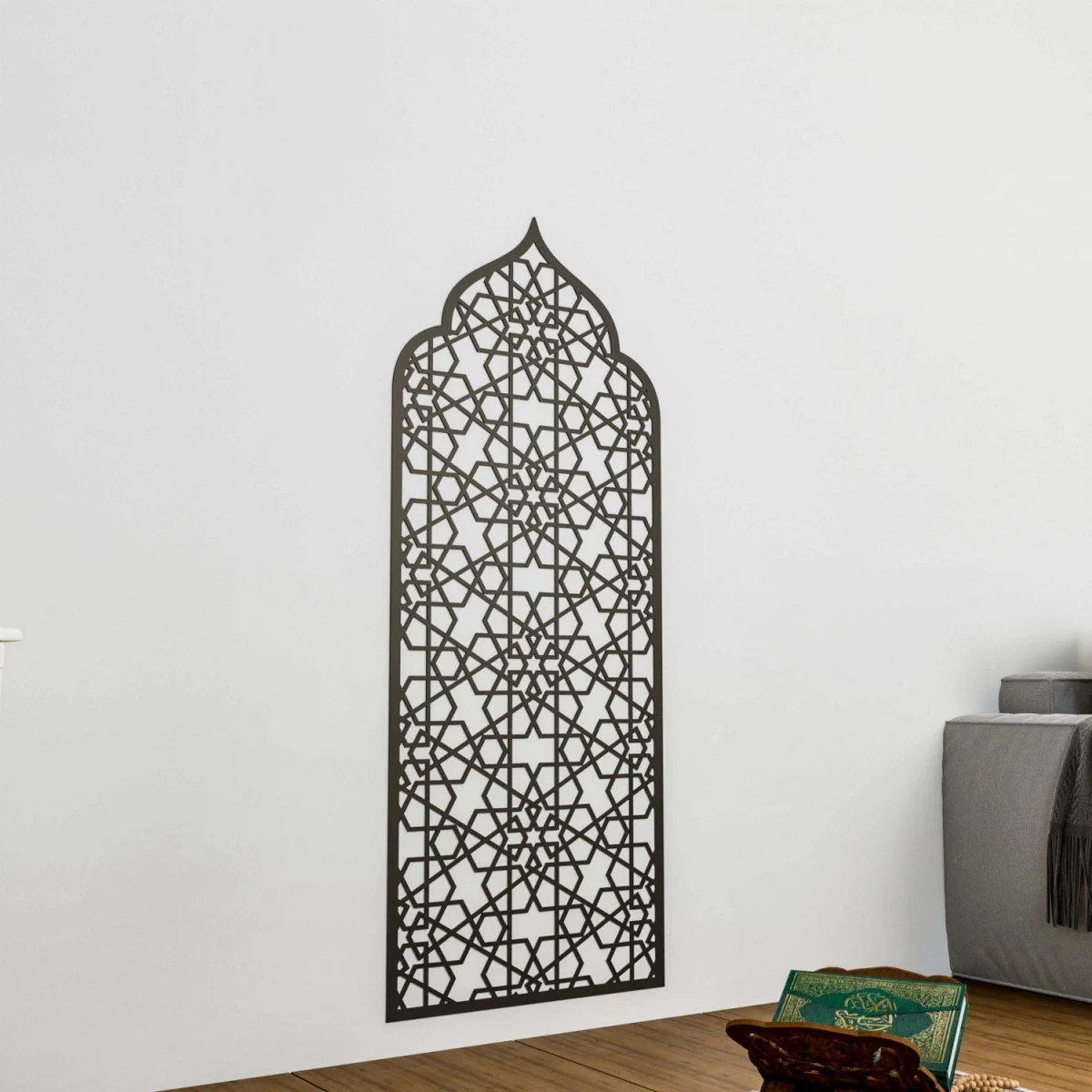 Interior Mihrab Wooden Prayer Niche - Islamic Home Decor | 6-Pointed Star - Image 6