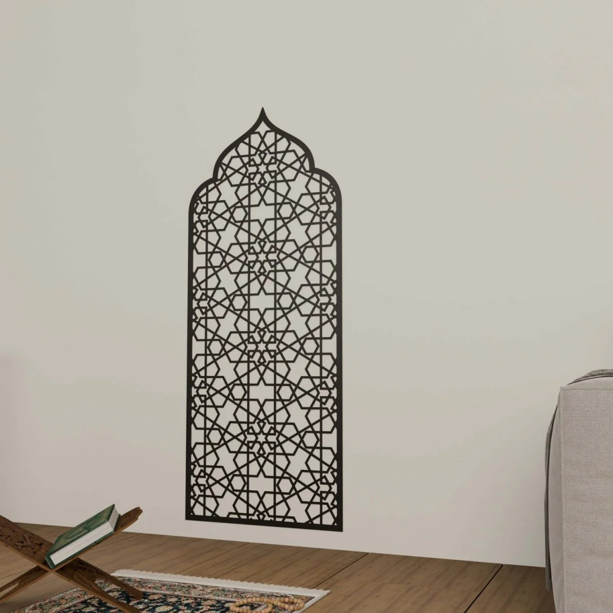 Interior Mihrab Wooden Prayer Niche - Islamic Home Decor | 6-Pointed Star - Image 8