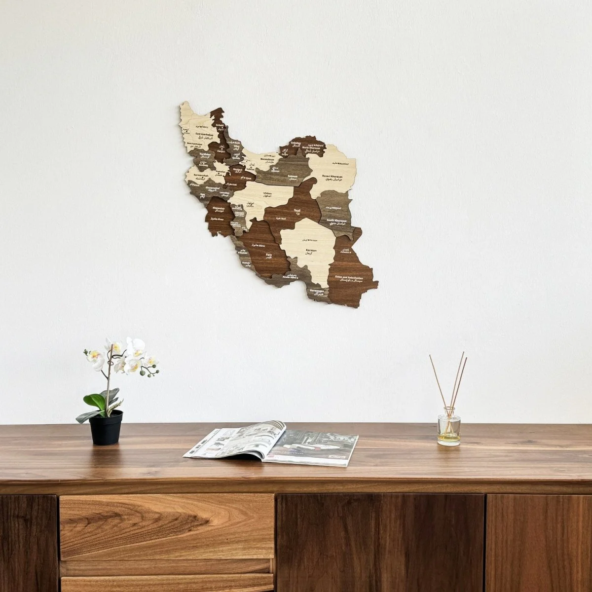 Iran Wooden Wall Map Islamic Wall Art Decor - Image 2