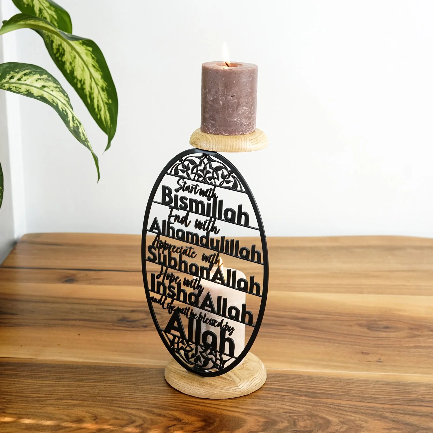 Islamic Candleholder | 4 Powerful Dhikr in Islam - Dining Table Decor for Muslims - Image 9