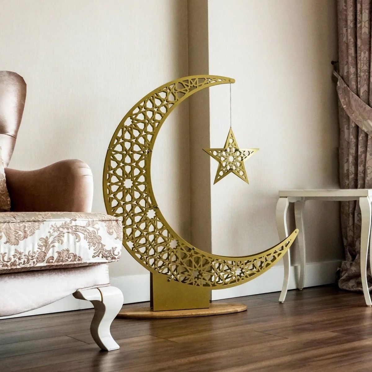 Crescent Moon & Star Ramadan Decor - Metal Islamic Home Decoration - Image 8