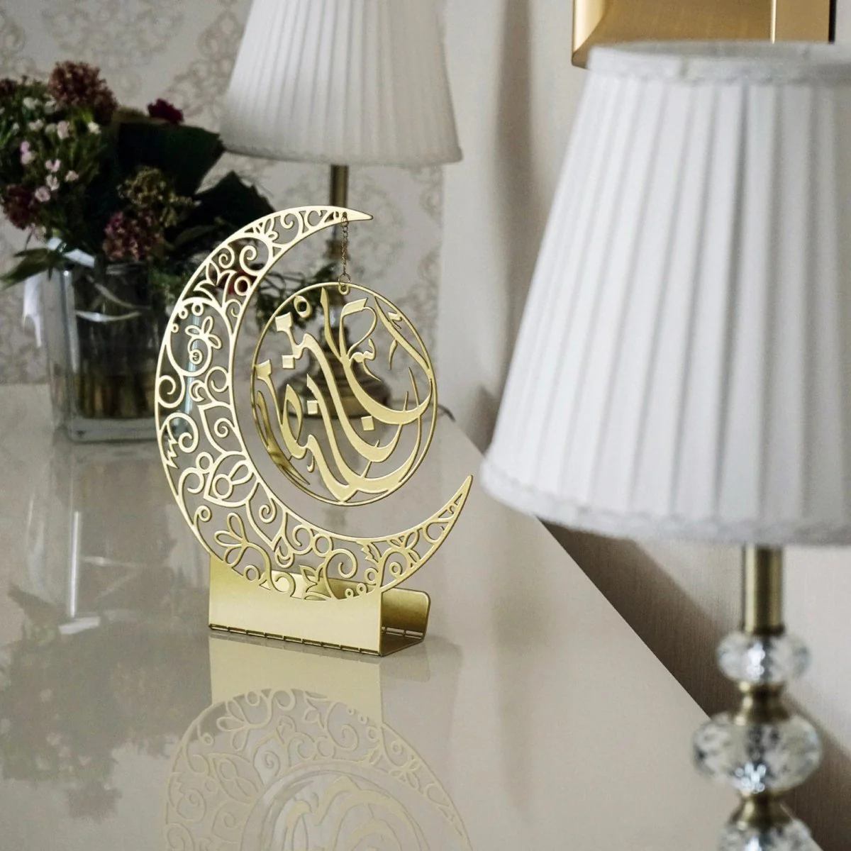 Moon Shape Metal Islamic Table Decor - Muslim Gift - Image 13