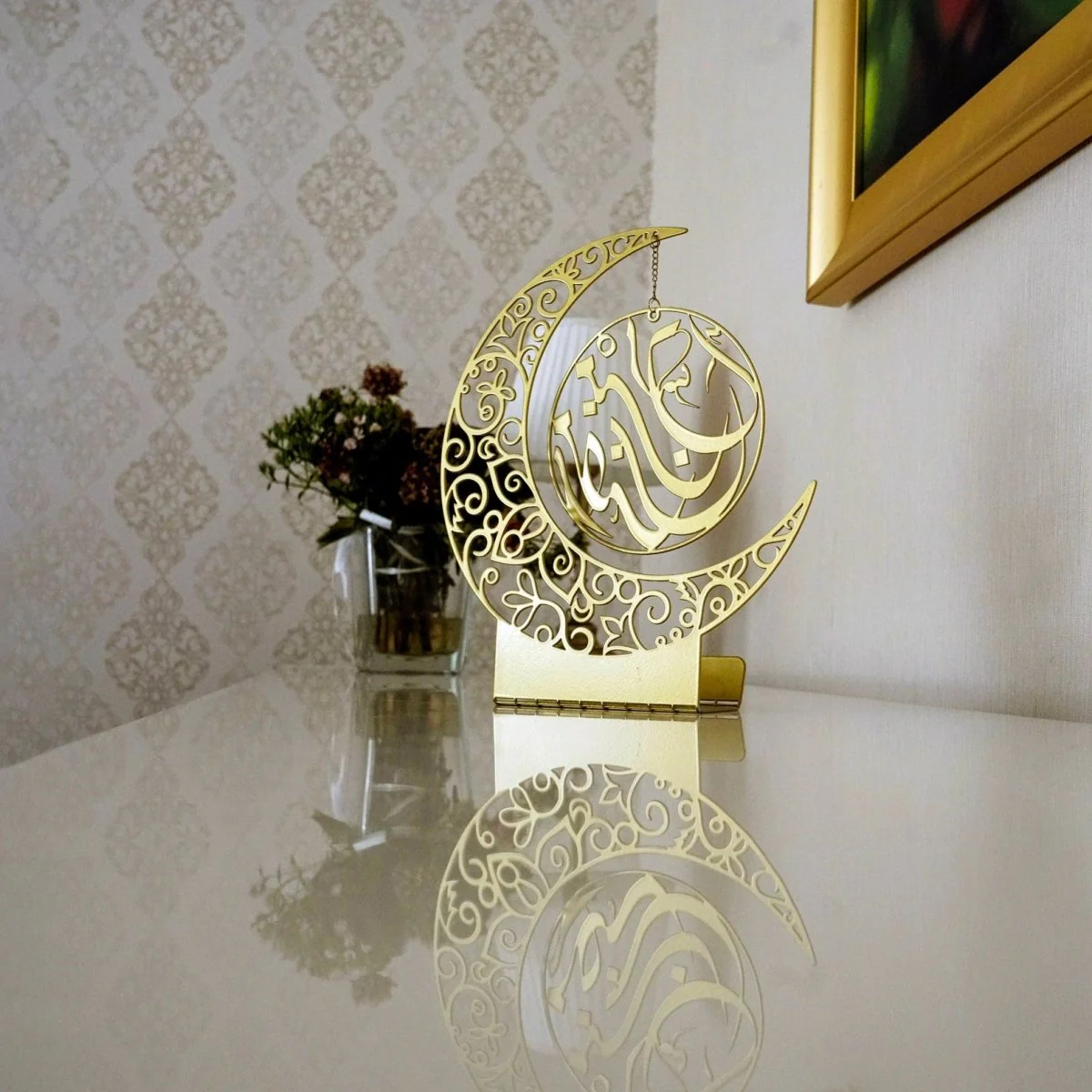 Moon Shape Metal Islamic Table Decor - Muslim Gift - Image 6