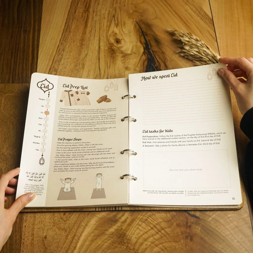Ramadan Journal for Family Wooden Cover Journal Ramadan Planner - Islamic Gift - Image 6