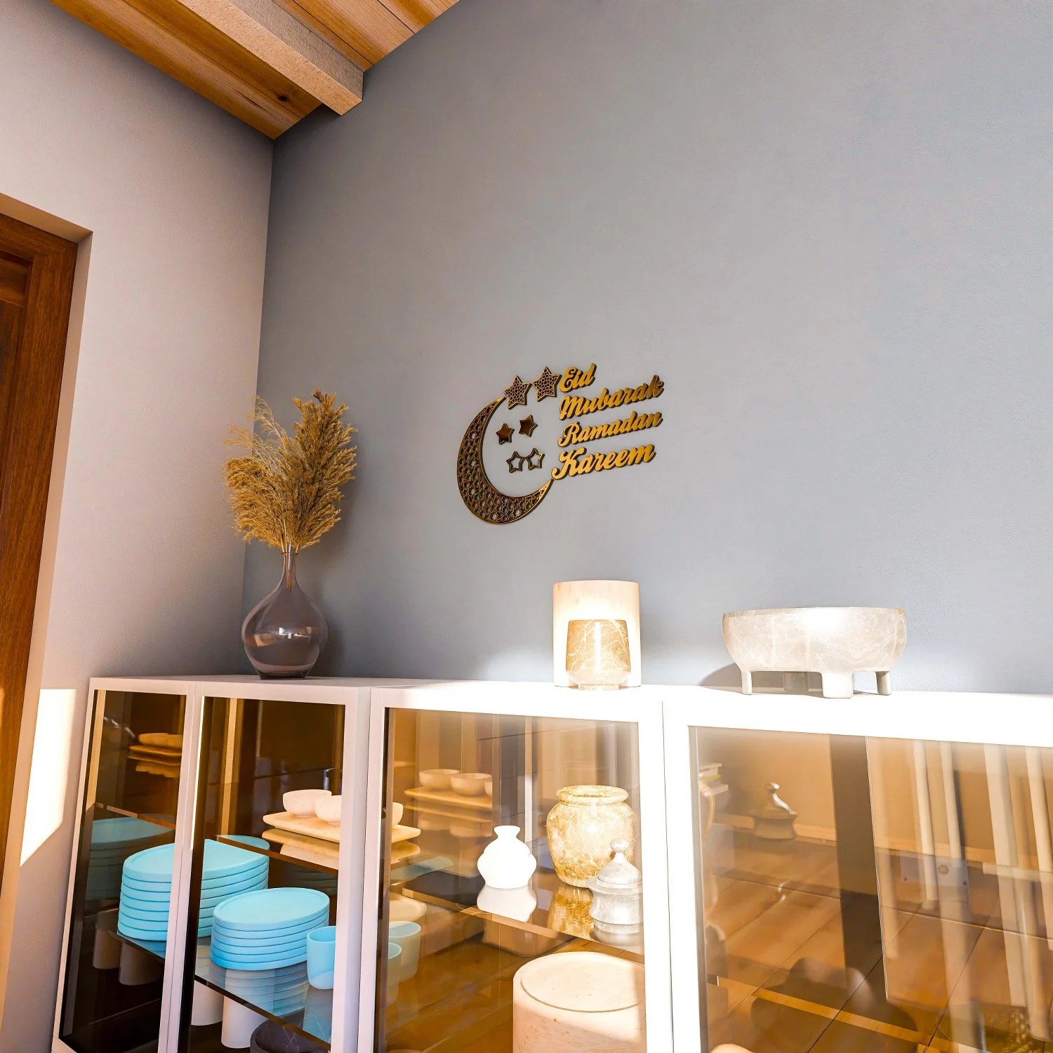Ramadan Kareem Eid Mubarak Wooden Islamic Wall Art - Islamic Gift - Image 6