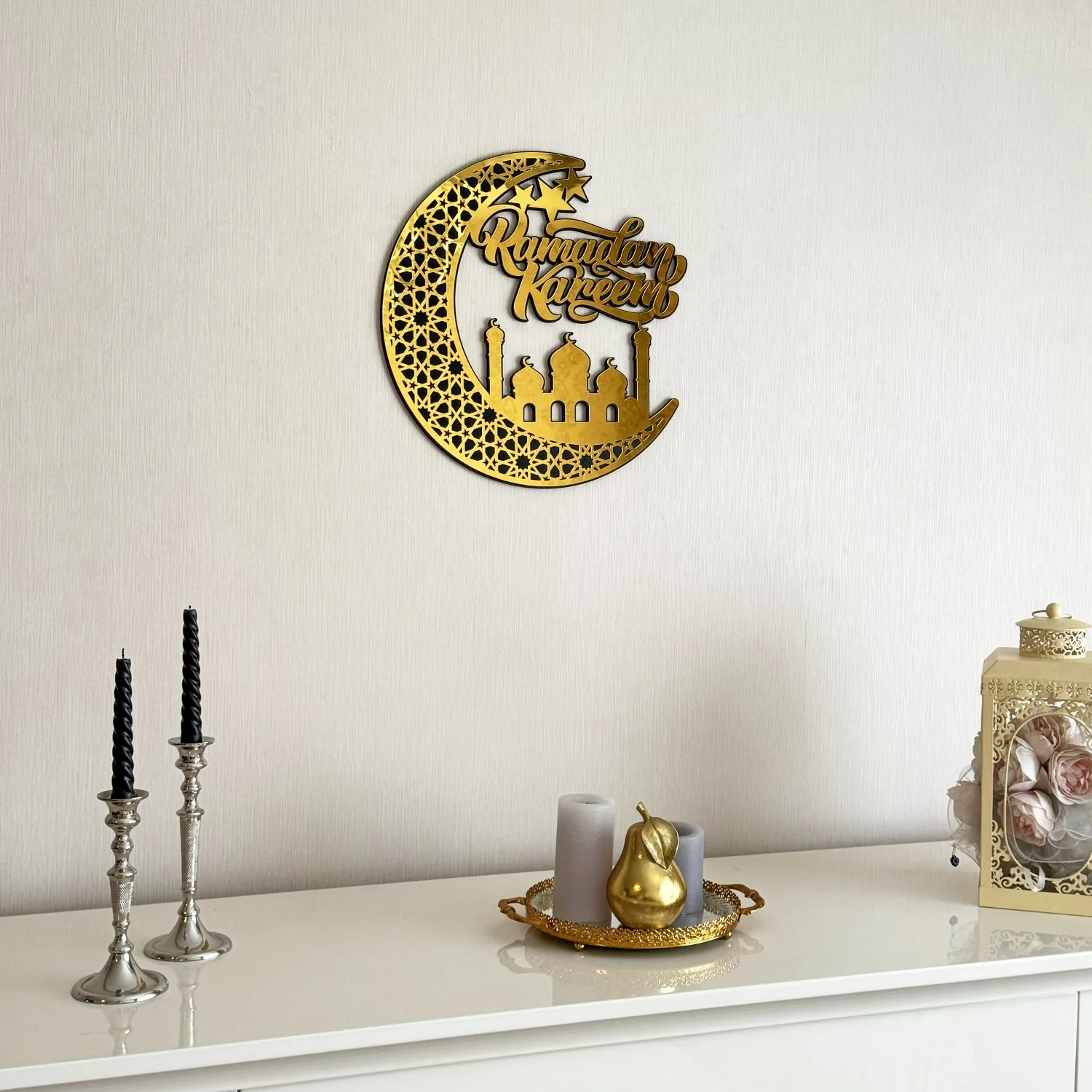 Ramadan Kareem - Wooden Islamic Wall Art | Muslim Gift Lunate Decor - Image 9