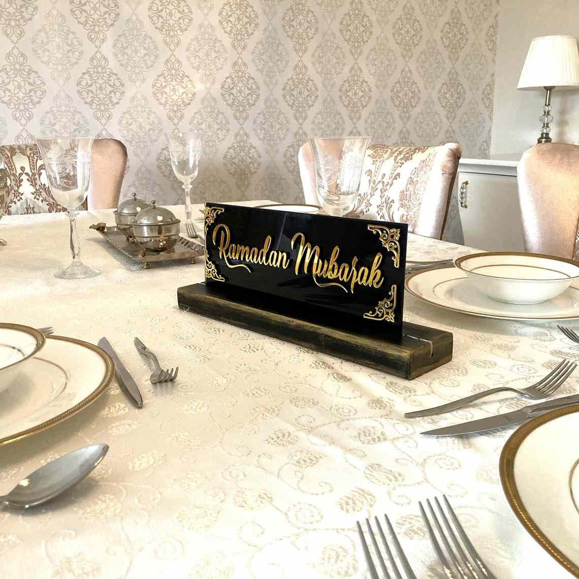 Ramadan Mubarak, Dua for Iftar Glass Decor Islamic Gift Tabletop Art - Image 8