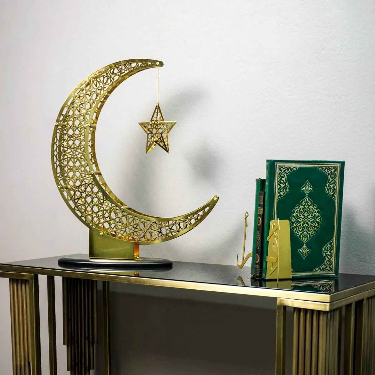 Shiny Crescent Moon & Star Metal Islamic Home Decor - Islamic Gift - Image 13