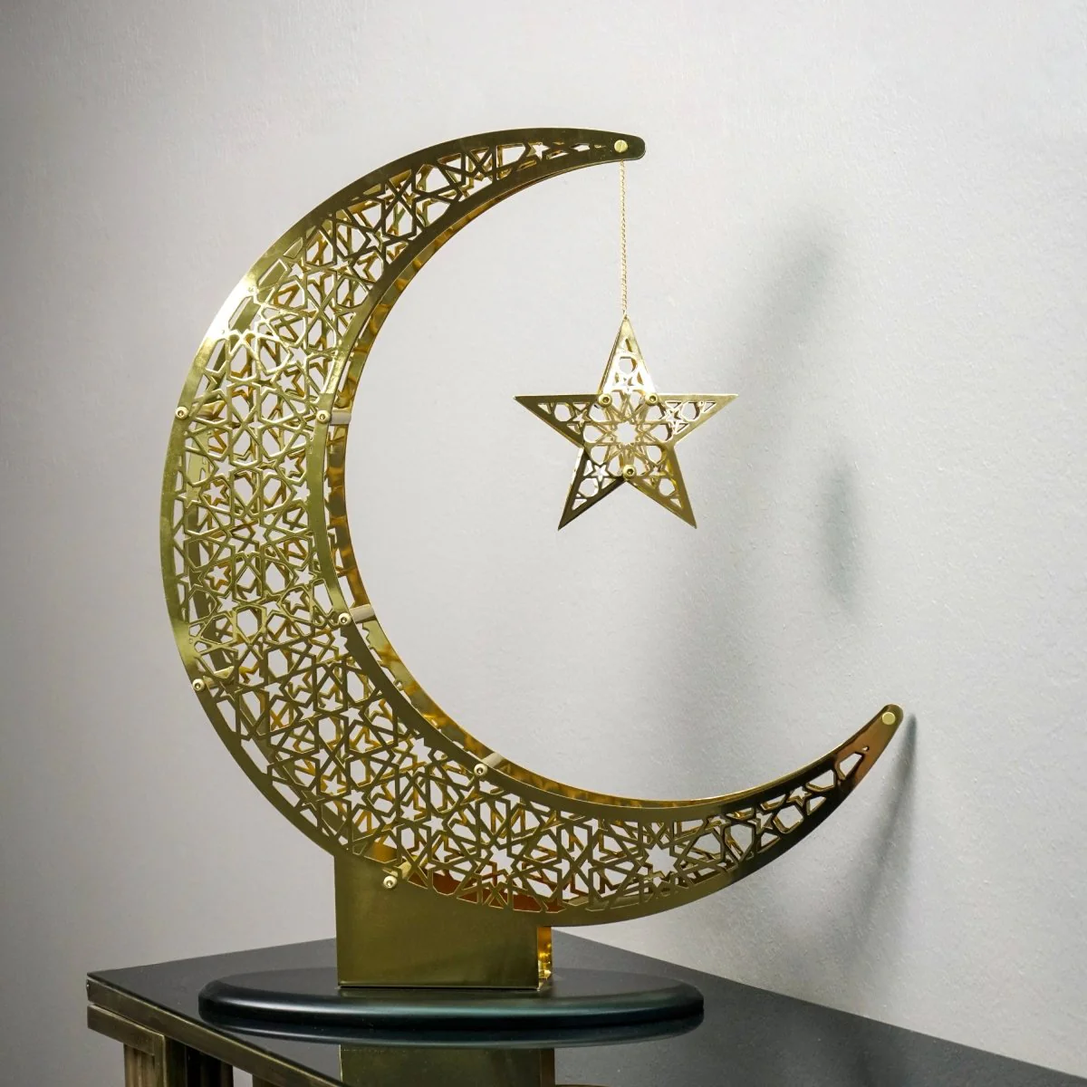 Shiny Crescent Moon & Star Metal Islamic Home Decor - Islamic Gift - Image 15