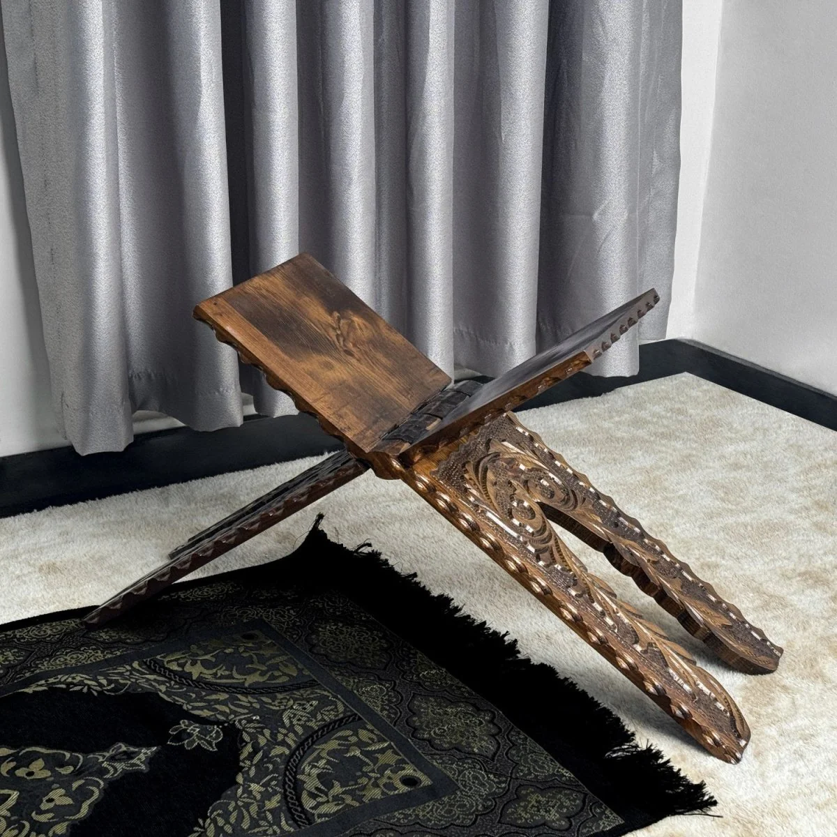 Handcarved Wooden Quran Stand - Islamic Gift | Quran Holder & Quran Rehal - Image 7