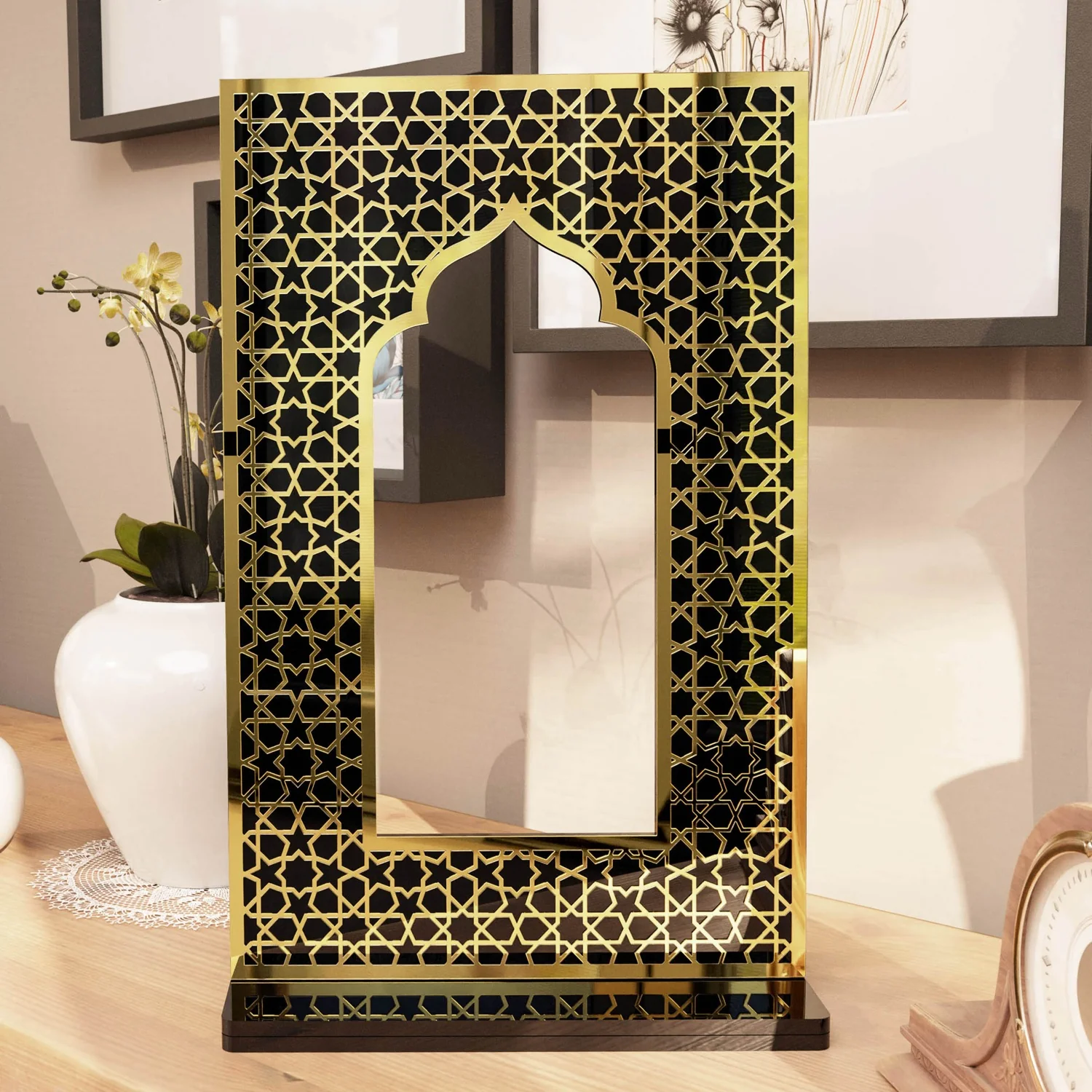 Islamic Mihrab Tabletop Decor – Modern Mosque Arch Art - Image 3