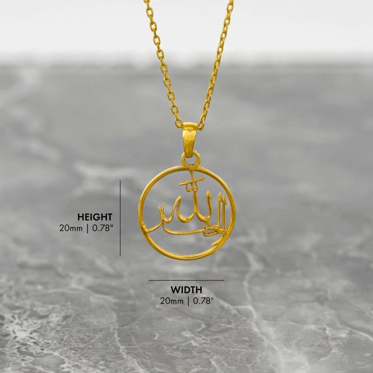 Islamic Necklace - Alhamdulillah 18K Gold Plated Silver Pendant - Image 4