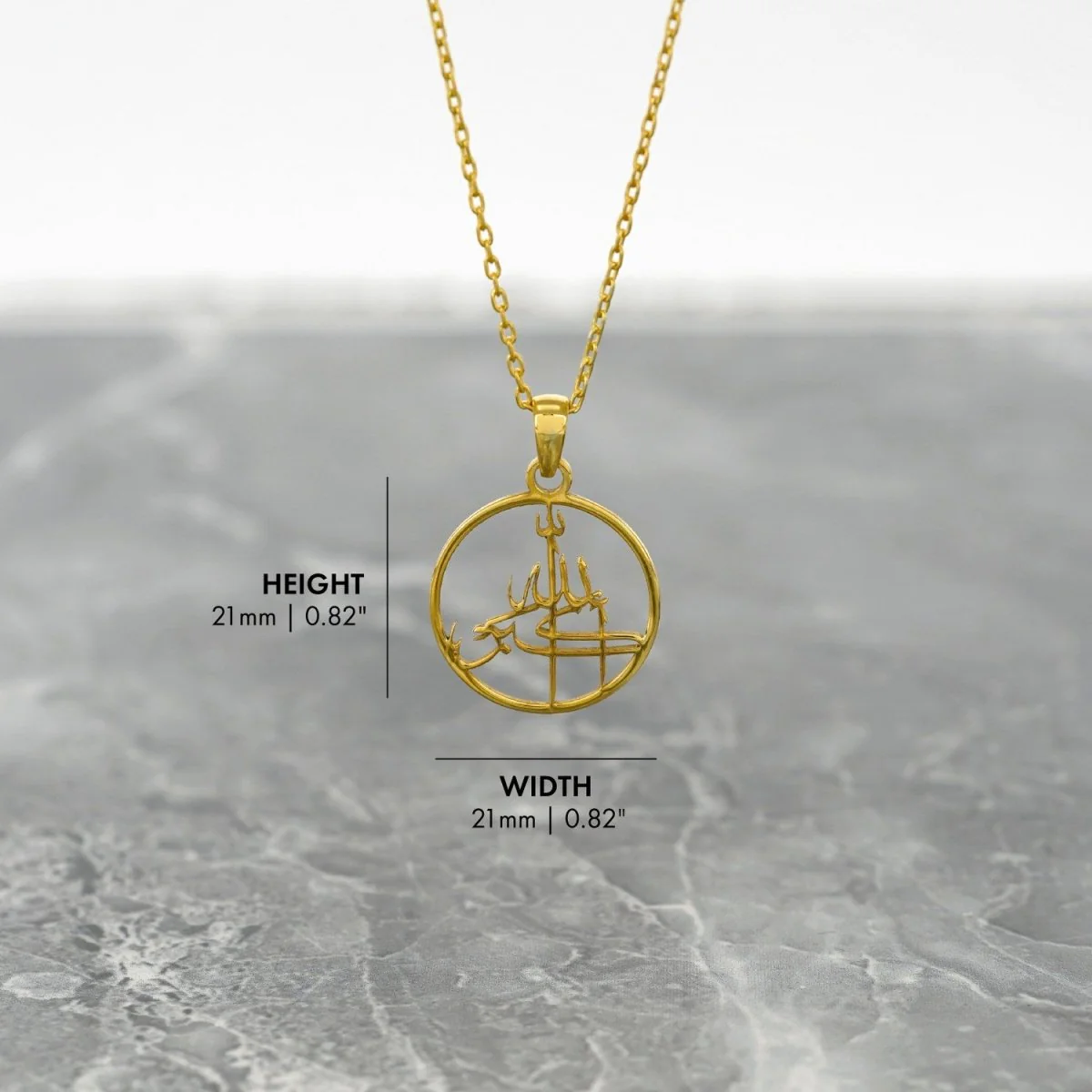 Islamic Necklace - Allahu Akbar | 18K Gold Plated Silver Pendant - Image 7
