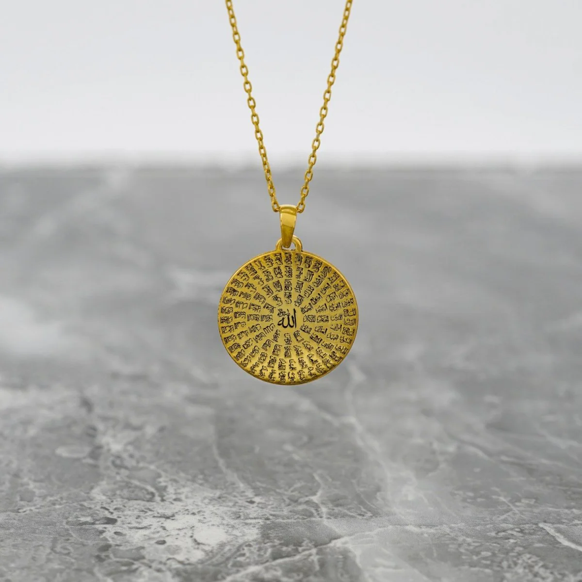 Islamic Necklace - Asma Ul Husna 18K Gold Plated Silver Pendant