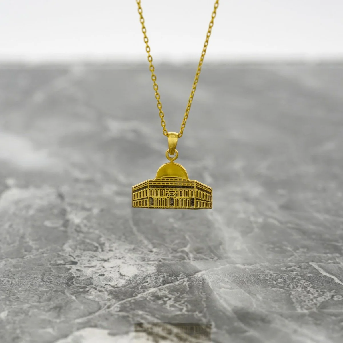 The Dome of the Rock Islamic Necklace - Masjid Al Aqsa, 18K Gold Plated Silver Pendant - Image 3