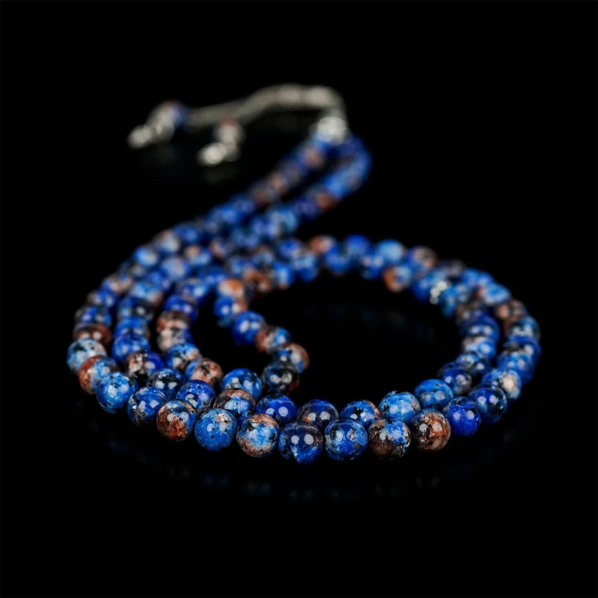 Islamic Prayer Beads - Aqua Blue & Black Speckled Dhikr Beads - Image 3
