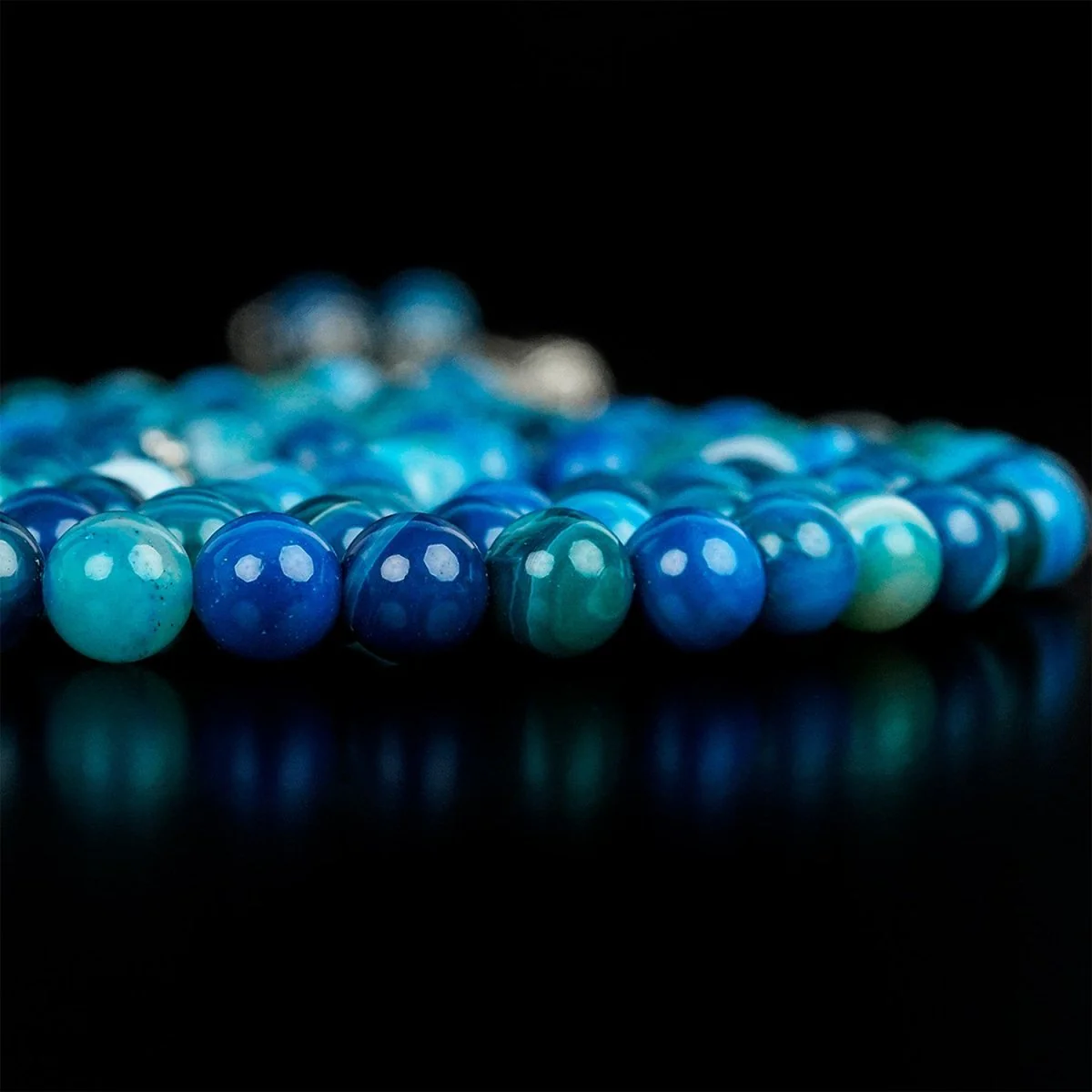 Islamic Prayer Beads - Aqua Blue Marbled Agate Stone | Dhikr Beads - Image 5