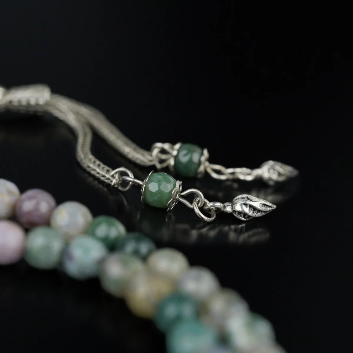 Islamic Prayer Beads-Indian Agate Stone Beads Tasbeeh - Image 4