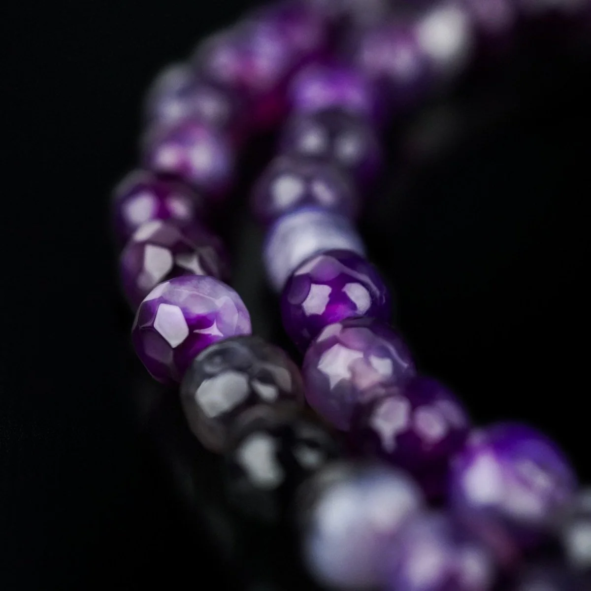 Islamic Prayer Beads-Purple Agate Prayer Beads - Faceted Cut - Image 5