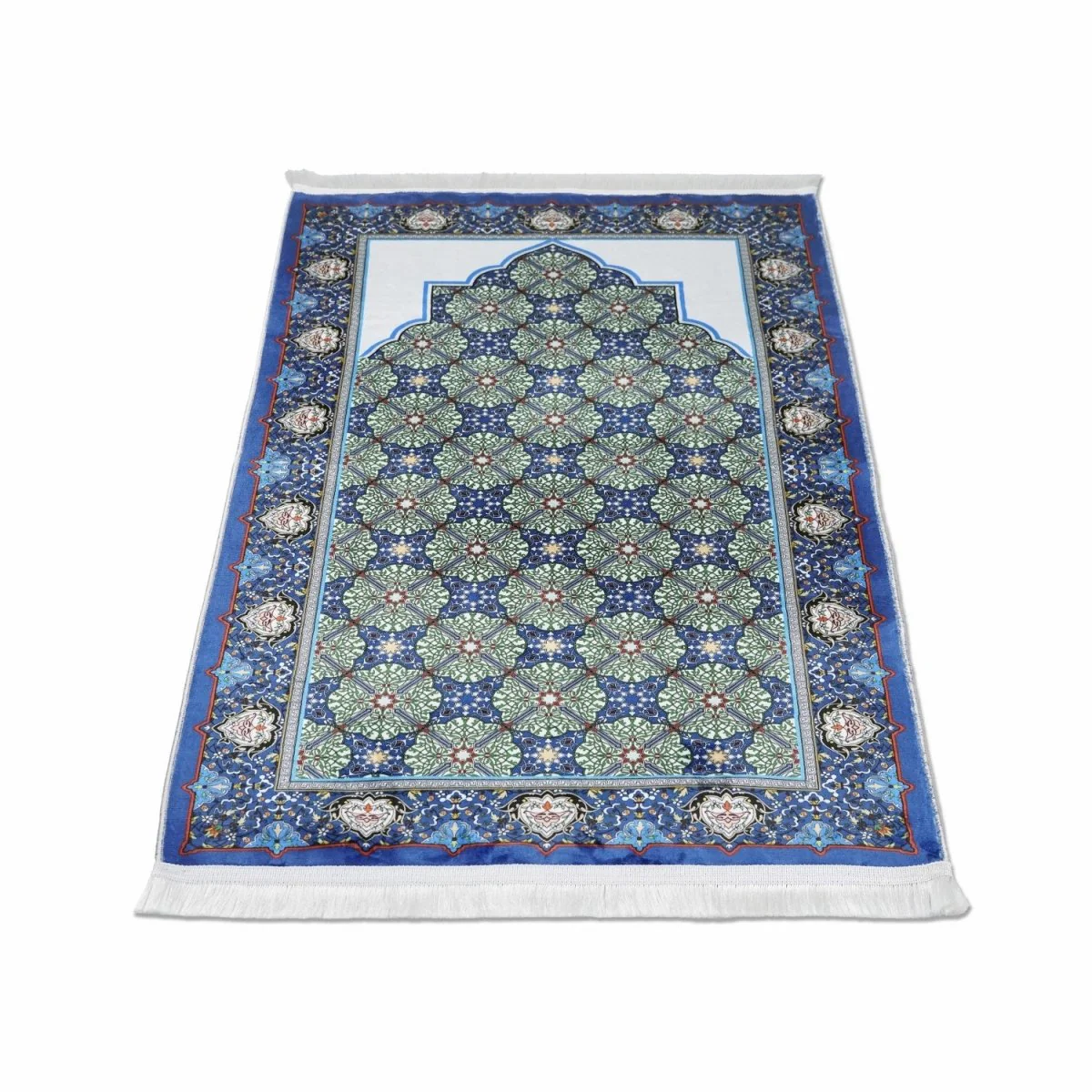 Islamic Prayer Rugs - Blue & Green Tile Patterns - Image 4