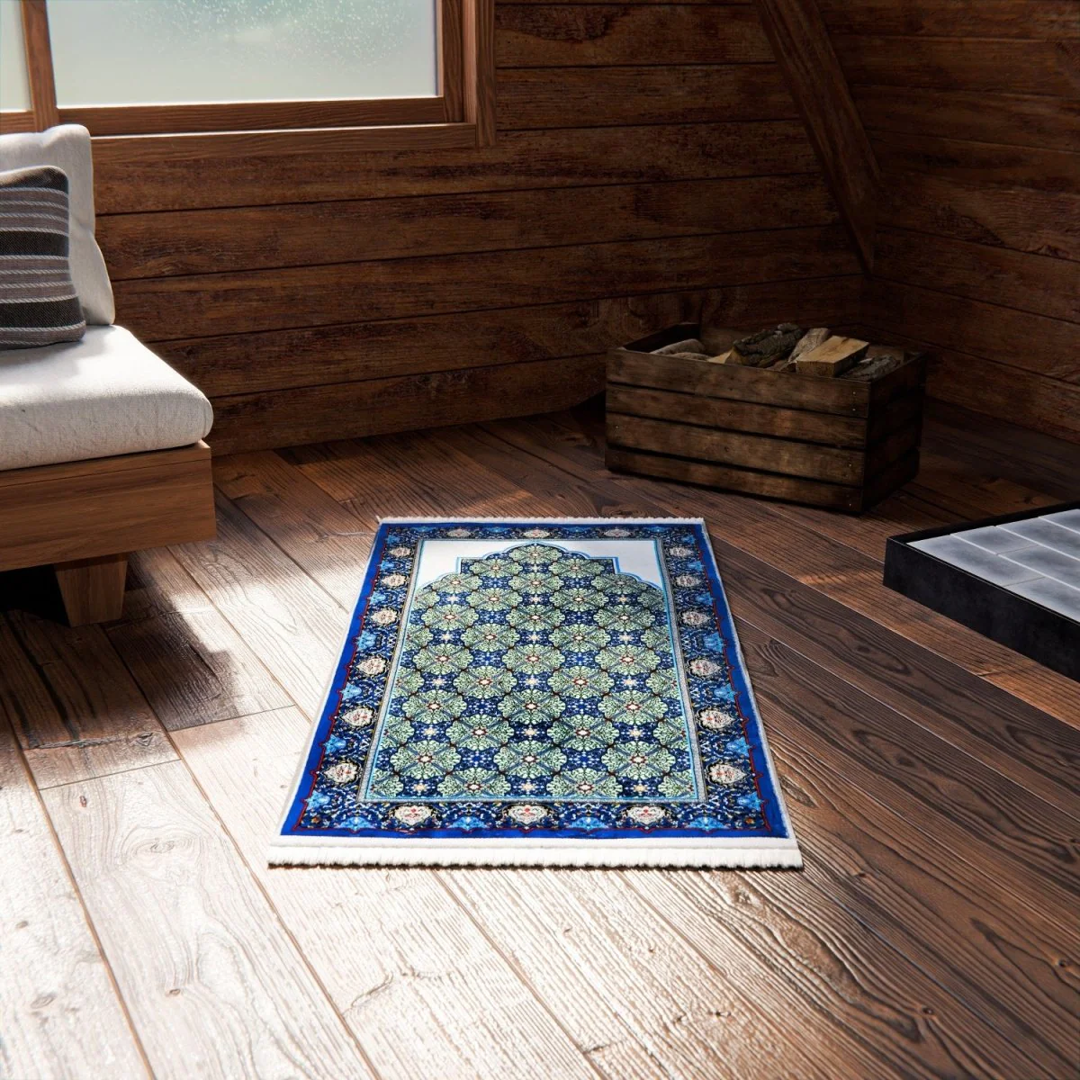 Islamic Prayer Rugs - Blue & Green Tile Patterns - Image 7