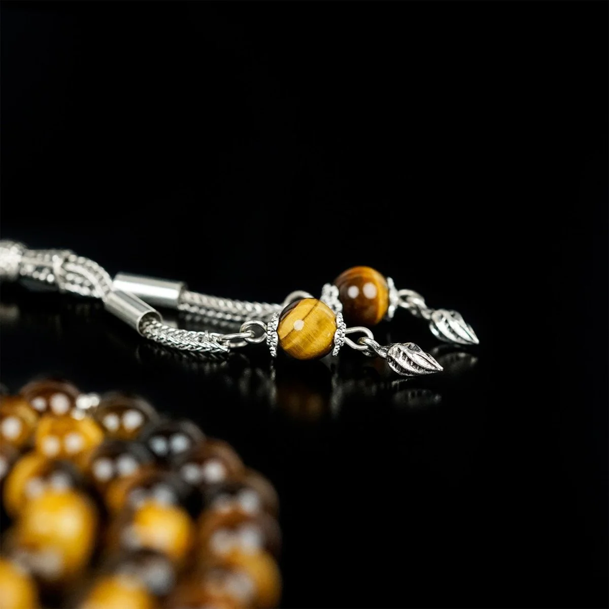 Islamic Prayer Beads - Golden Brown Tiger’s Eye Stone Beads Tasbeeh - Image 3