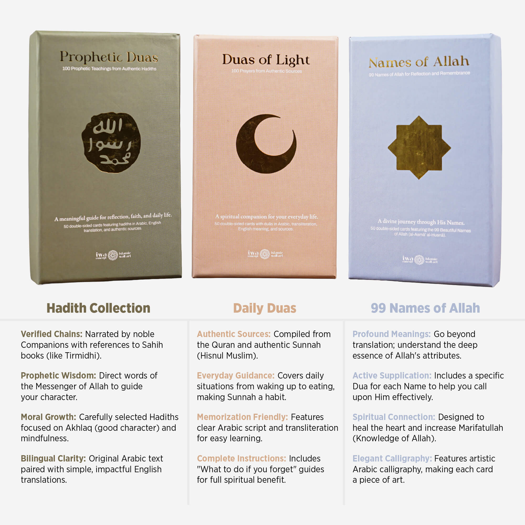 Islamic Reflection Cards with Wooden Stand – Daily Duas, Hadith & Asma Ul Husna - Image 16