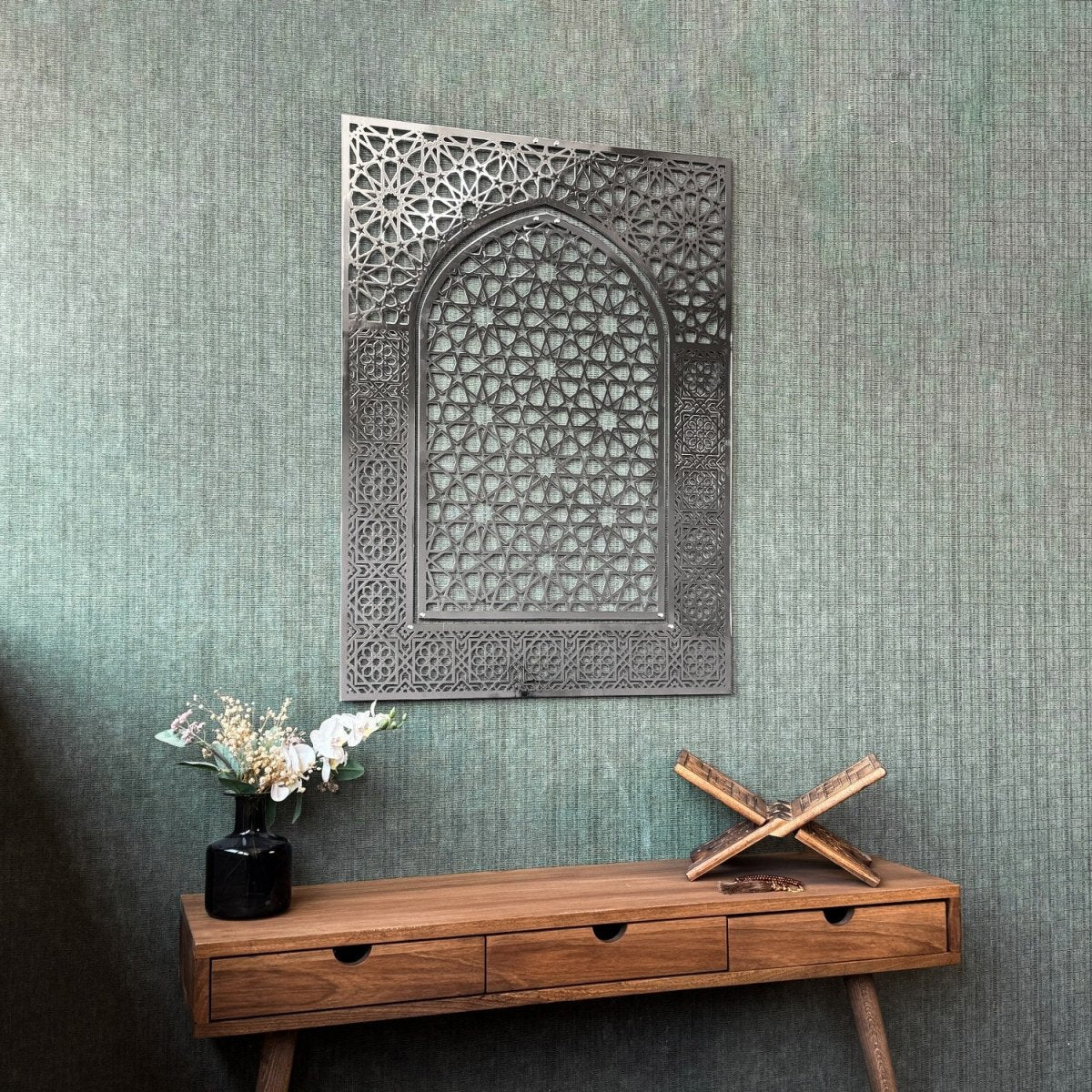 Islamic Wall Art, Mihrab Design Islamic Artwork - Shiny Metal - Image 10