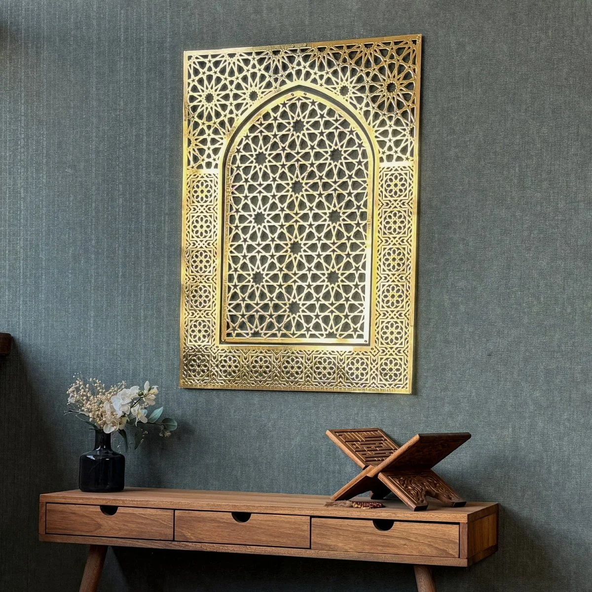 Islamic Wall Art, Mihrab Design Islamic Artwork - Shiny Metal - Image 7