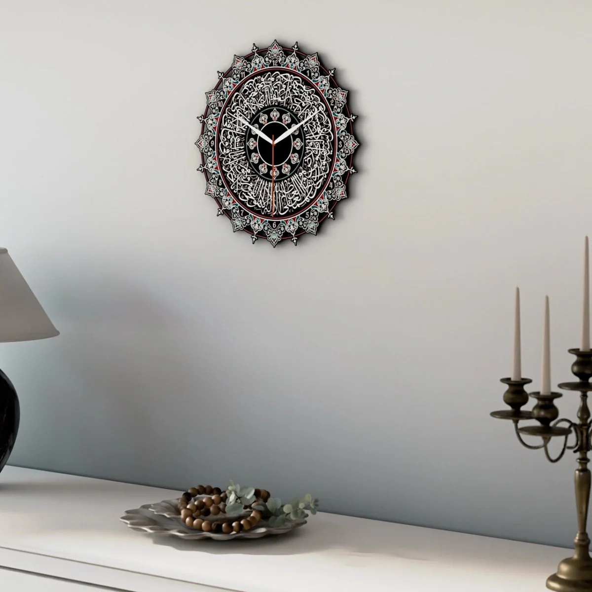 Islamic Wall Clock with Ayatul Kursi Calligraphy - Elegant Muslim Home Decor - Image 14