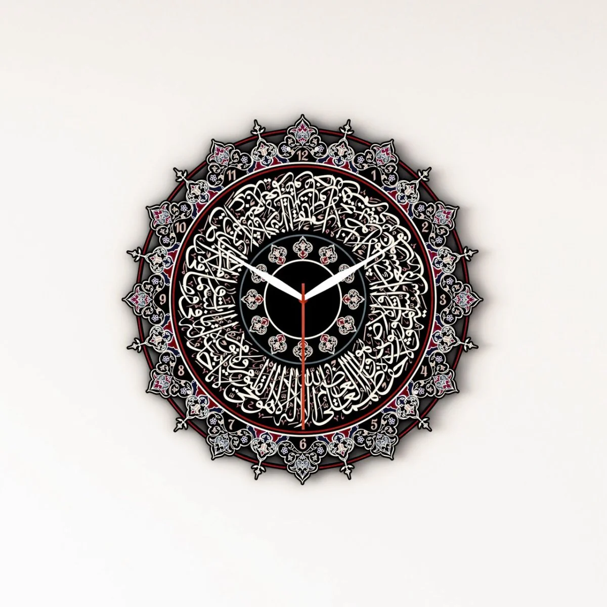 Islamic Wall Clock with Ayatul Kursi Calligraphy - Elegant Muslim Home Decor - Image 16