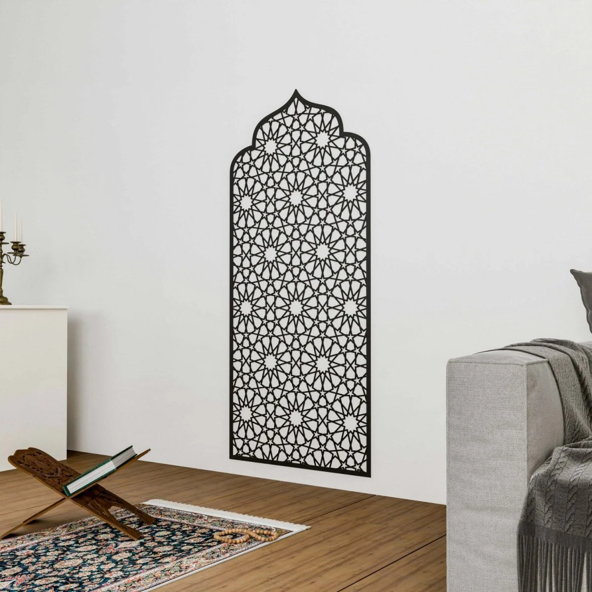 Islamic Wooden Interior Mihrab for Home Prayer Space | 12-Pointed Star - Image 10