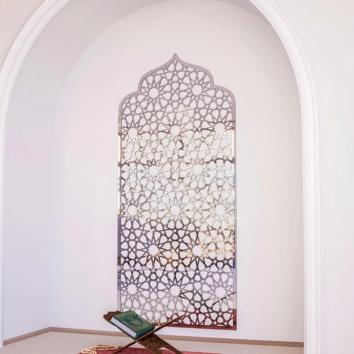 Islamic Wooden Interior Mihrab for Home Prayer Space | 12-Pointed Star - Image 15