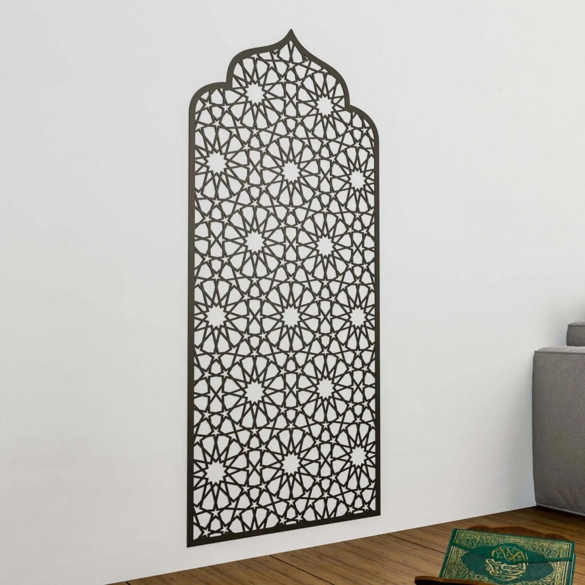 Islamic Wooden Interior Mihrab for Home Prayer Space | 12-Pointed Star - Image 6