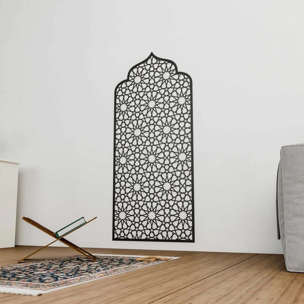 Islamic Wooden Interior Mihrab for Home Prayer Space | 12-Pointed Star - Image 9