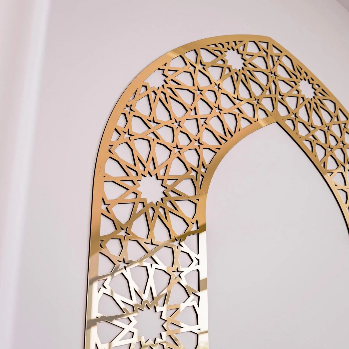 Islamic Wooden Mihrab Decor - Prayer Room Ideas | 12-Pointed Star Motif - Image 12