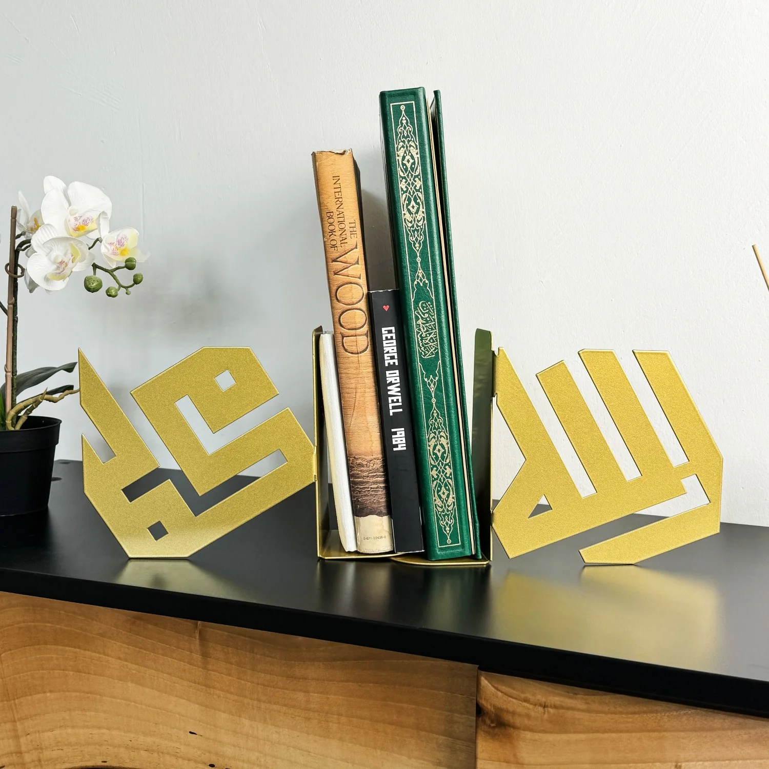 Allah (C.C.) and Mohammad (PBUH) Bookend - Kufic Calligraphy, Islamic Home Decor - Image 9
