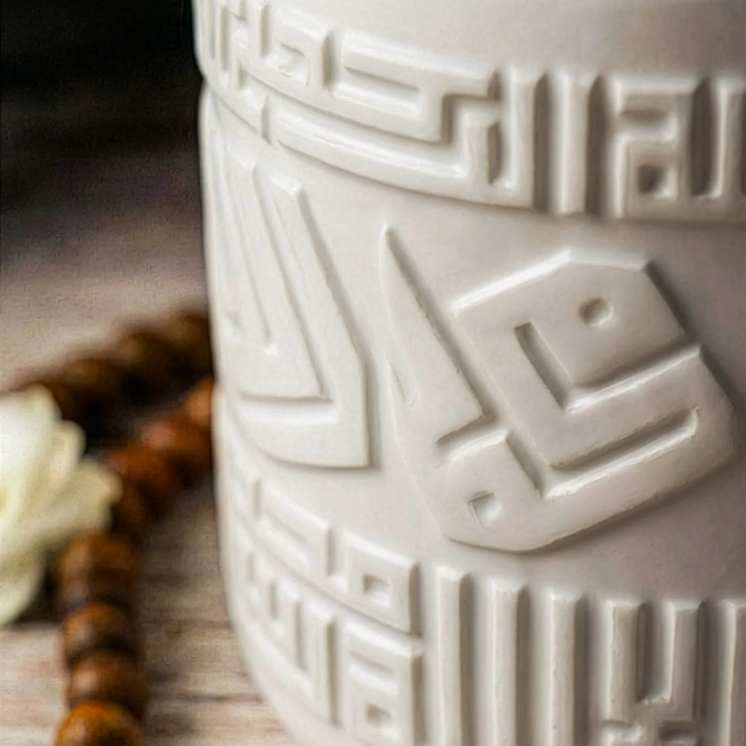 Kufic Stone Incense Burner (Mabkhara) – Handmade Allah(SWT) & Mohammed (PBUH) Calligraphy Decor - Image 3