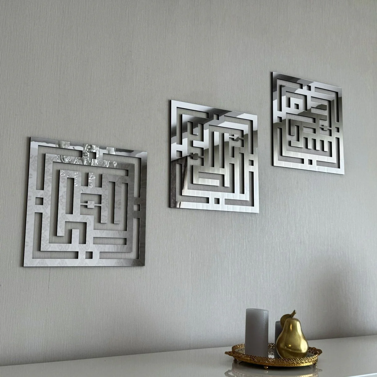 Kufic Subhanallah Alhamdulillah Allahuakbar Wooden Islamic Wall Art Decor - Image 10