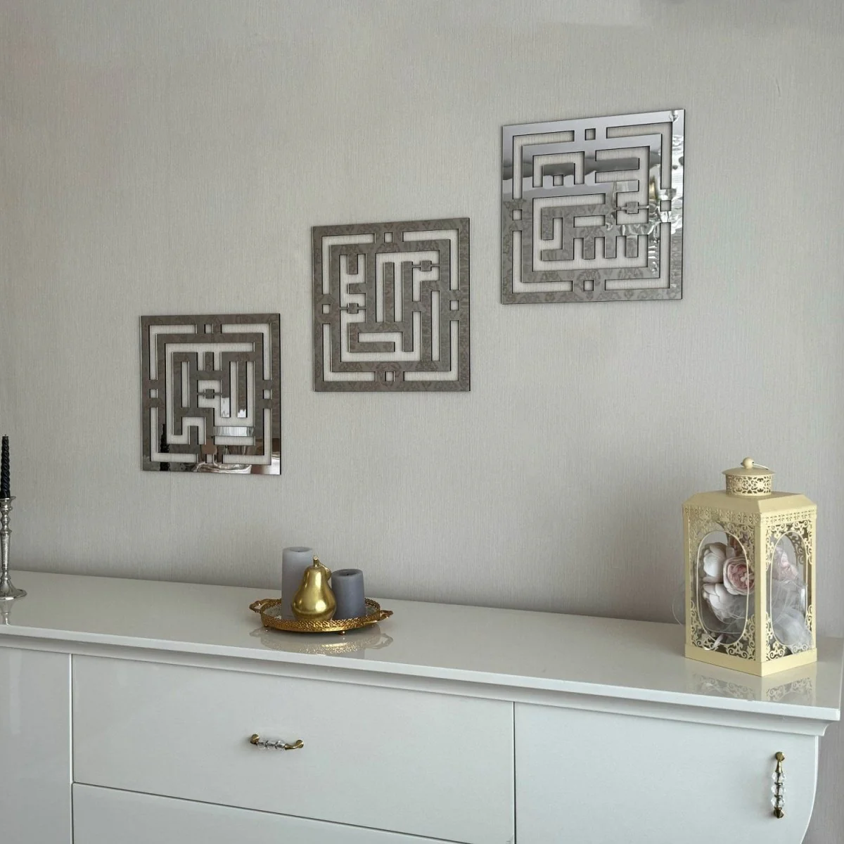 Kufic Subhanallah Alhamdulillah Allahuakbar Wooden Islamic Wall Art Decor - Image 12